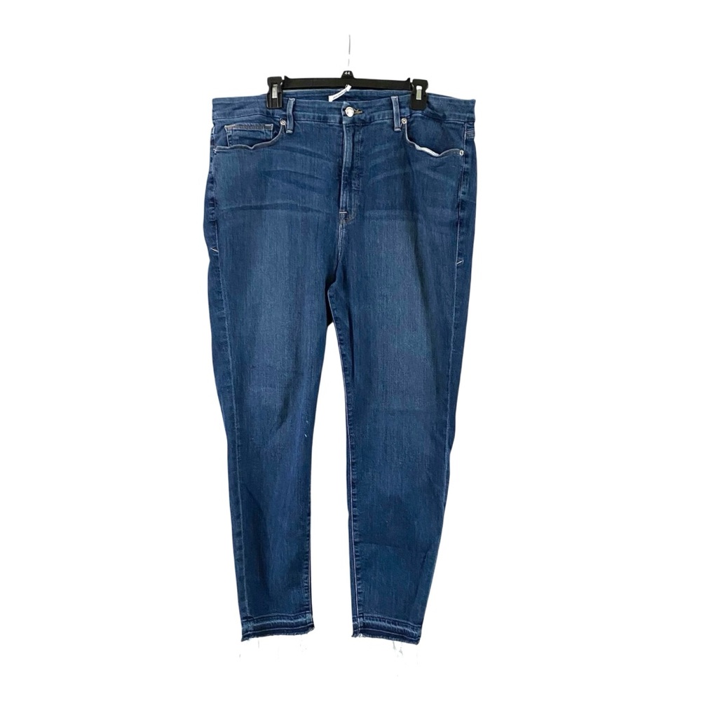 Good American GOOD LEGS SKINNY JEANS Women's Size 22 Blue Denim Fray Hem Jeans - Picture 2 of 14
